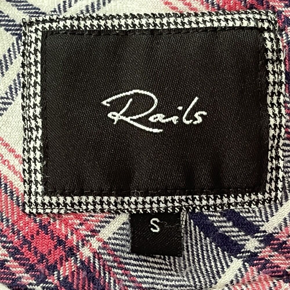 Rails Women’s Size S Hunter Flannel Shirt 100% Cotton Soft Rogue Navy Plaid - Picture 6 of 10